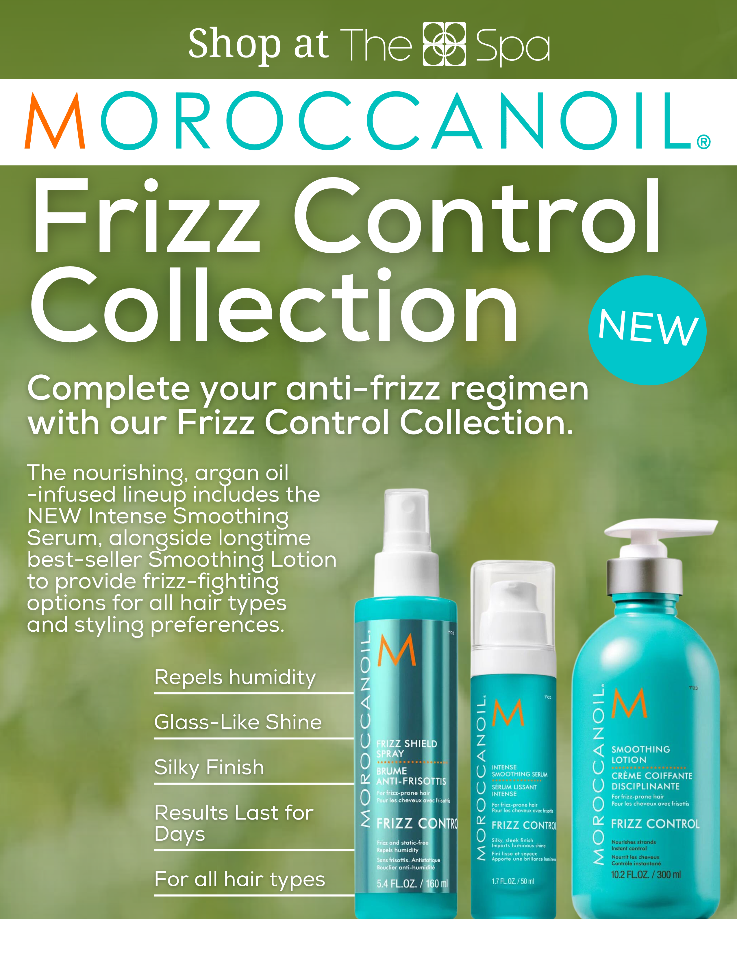 Wheaton Sport Center The Spa Moroccanoil Frizz Control Collection now available for sale!