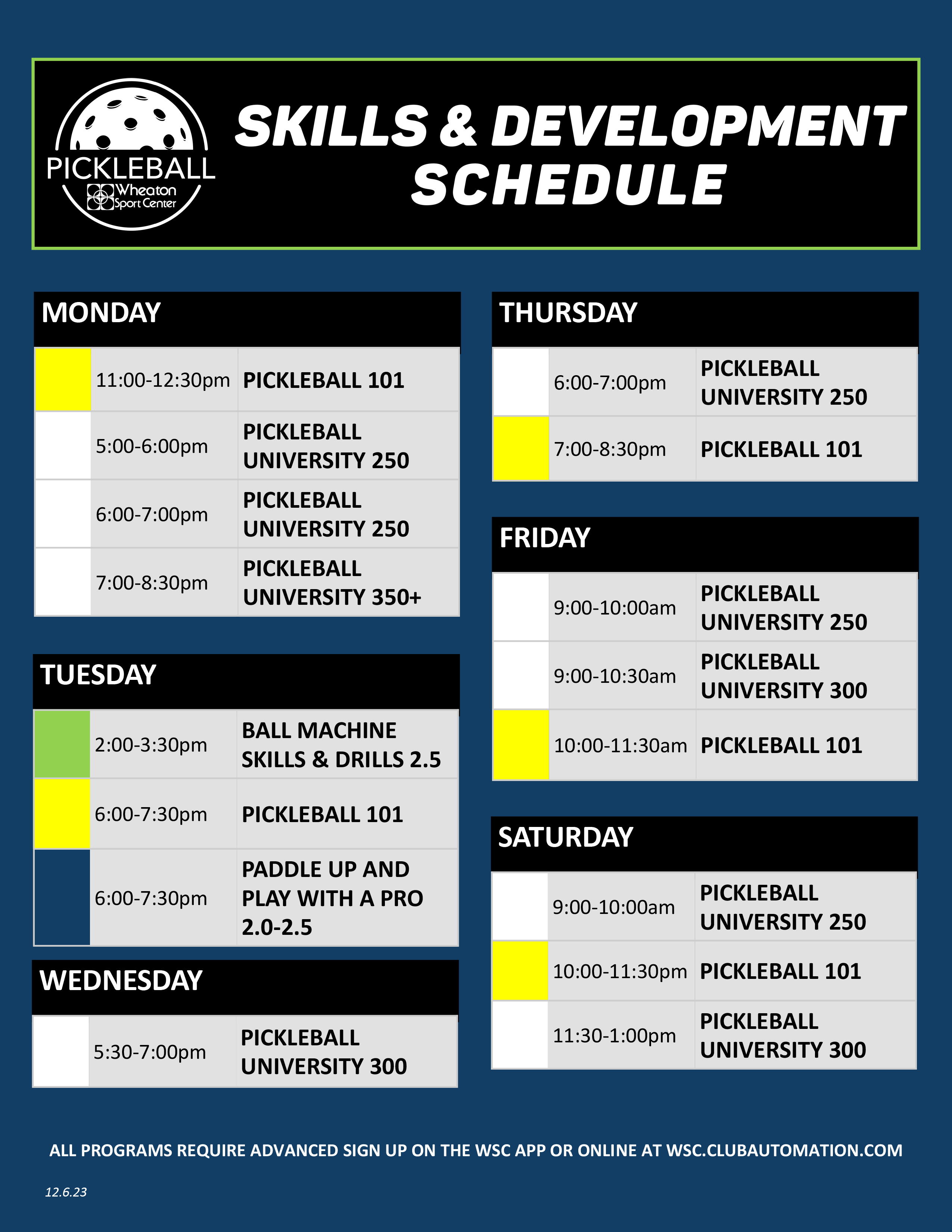 Wheaton Sport Center Skills and Development 12.6