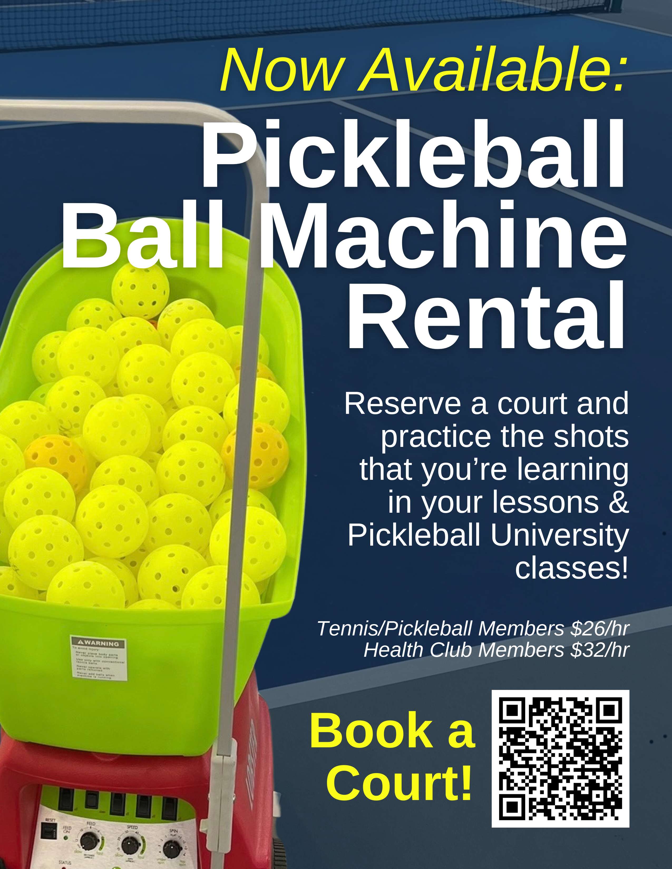 Wheaton Sport Center Pickleball Machine Rentals