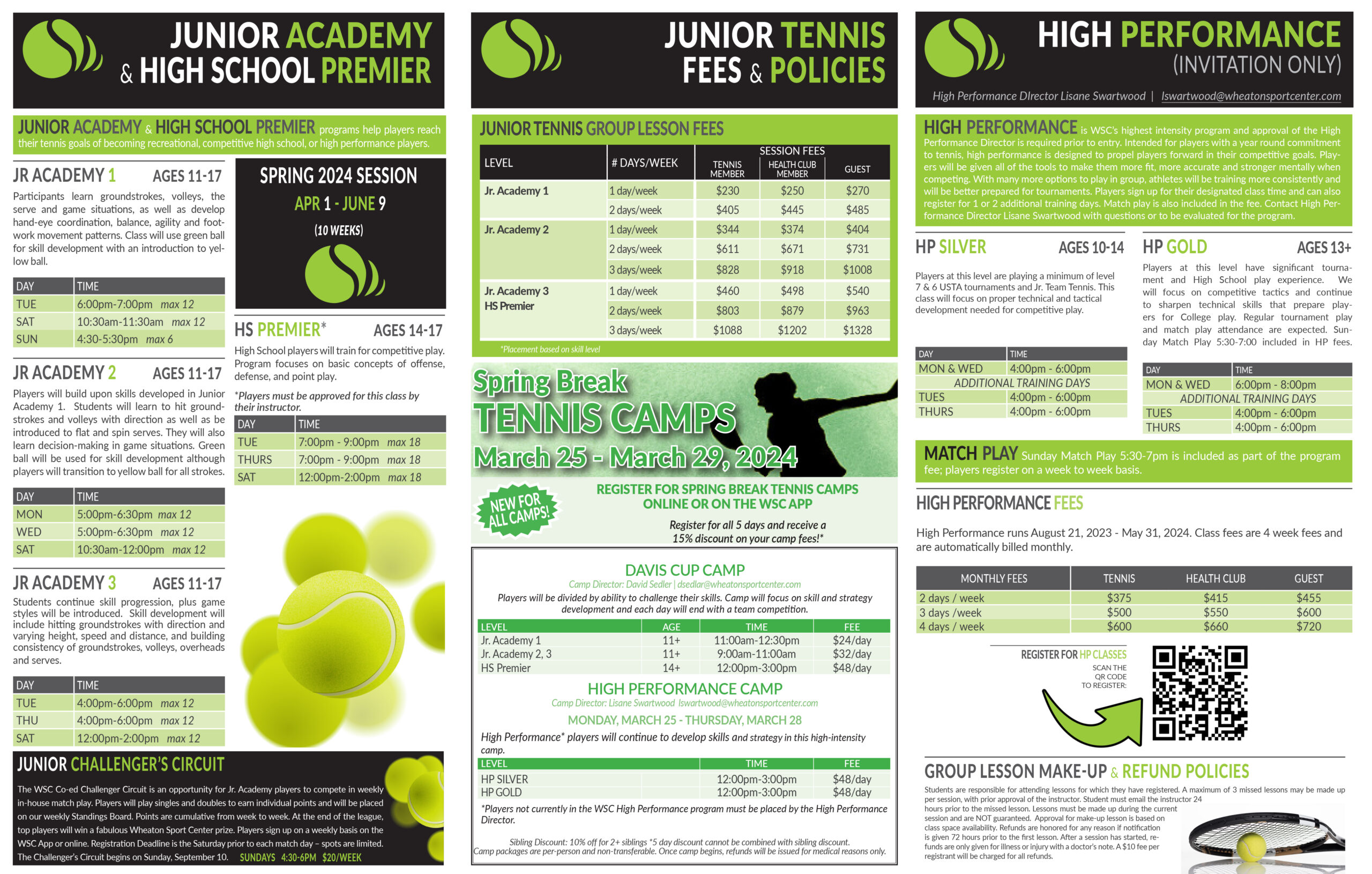 Wheaton Sport Center Junior Tennis - Spring-2024