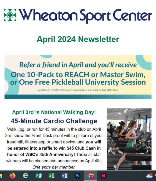 Wheaton Sport Center April 2024 Newsletter