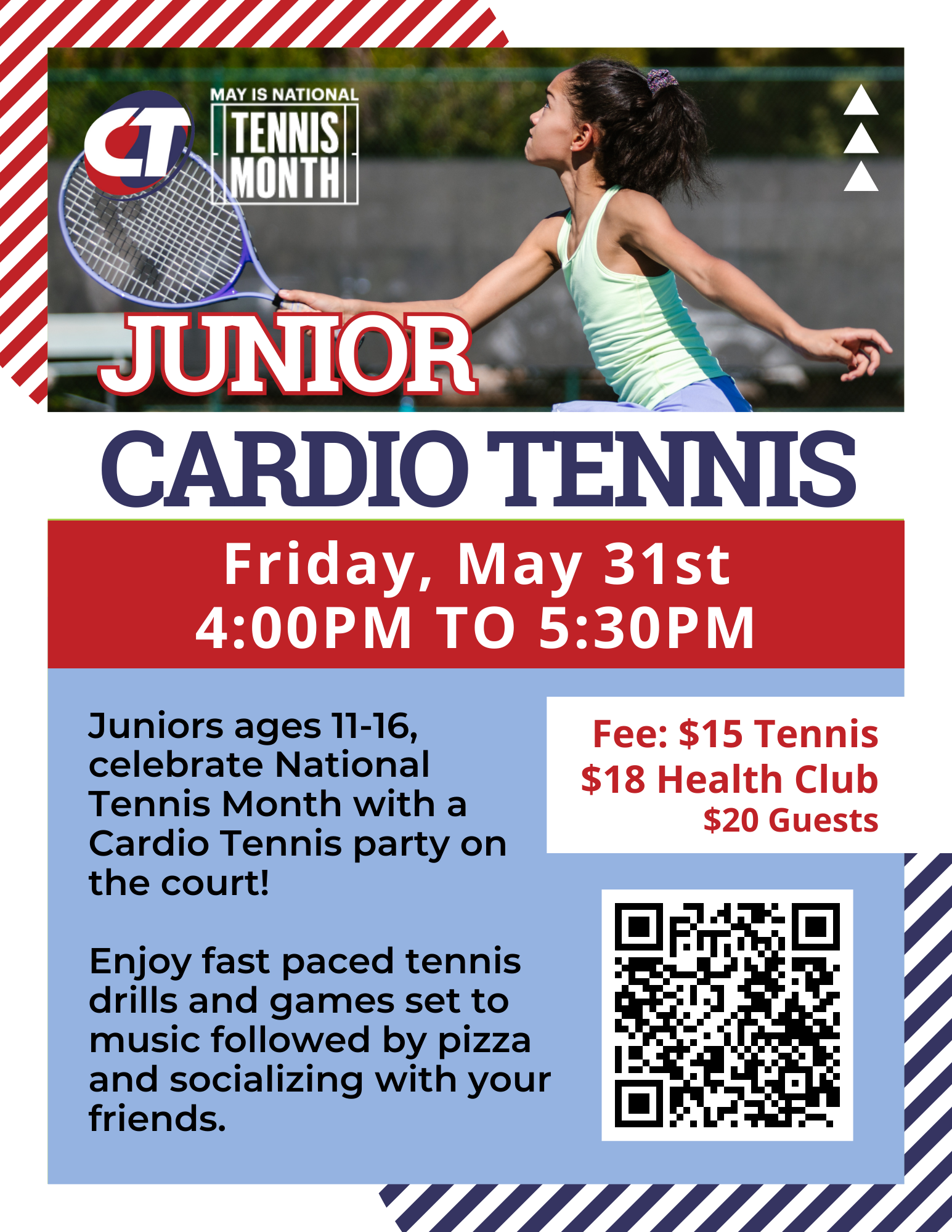 Wheaton Sport Center Junior Cardio Tennis May 31st 4-5:30pm