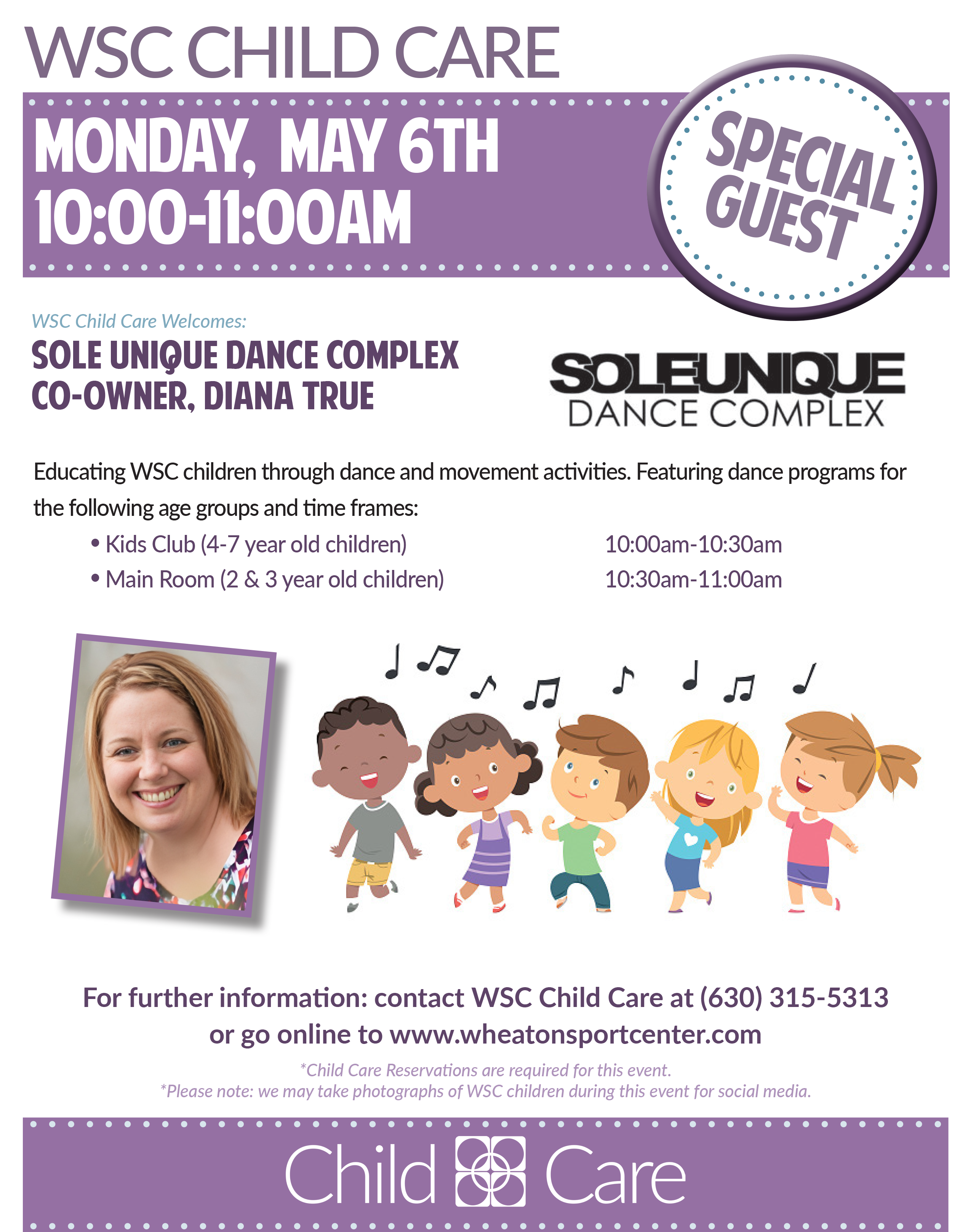 Wheaton Sport Center (SUDC Diana True) May 6 10-11am