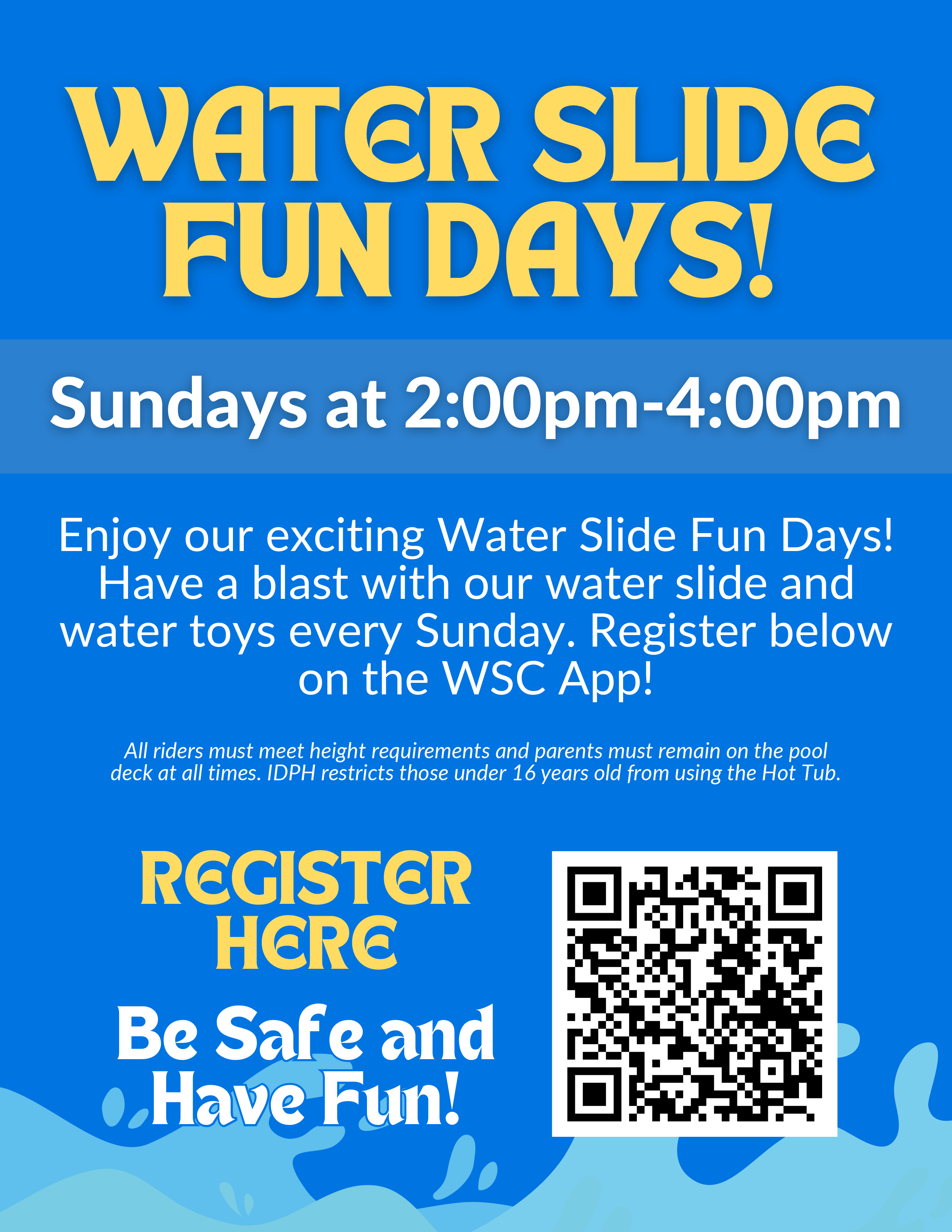 Wheaton Sport Center Aquatics Promos - Water Slide Fun Days