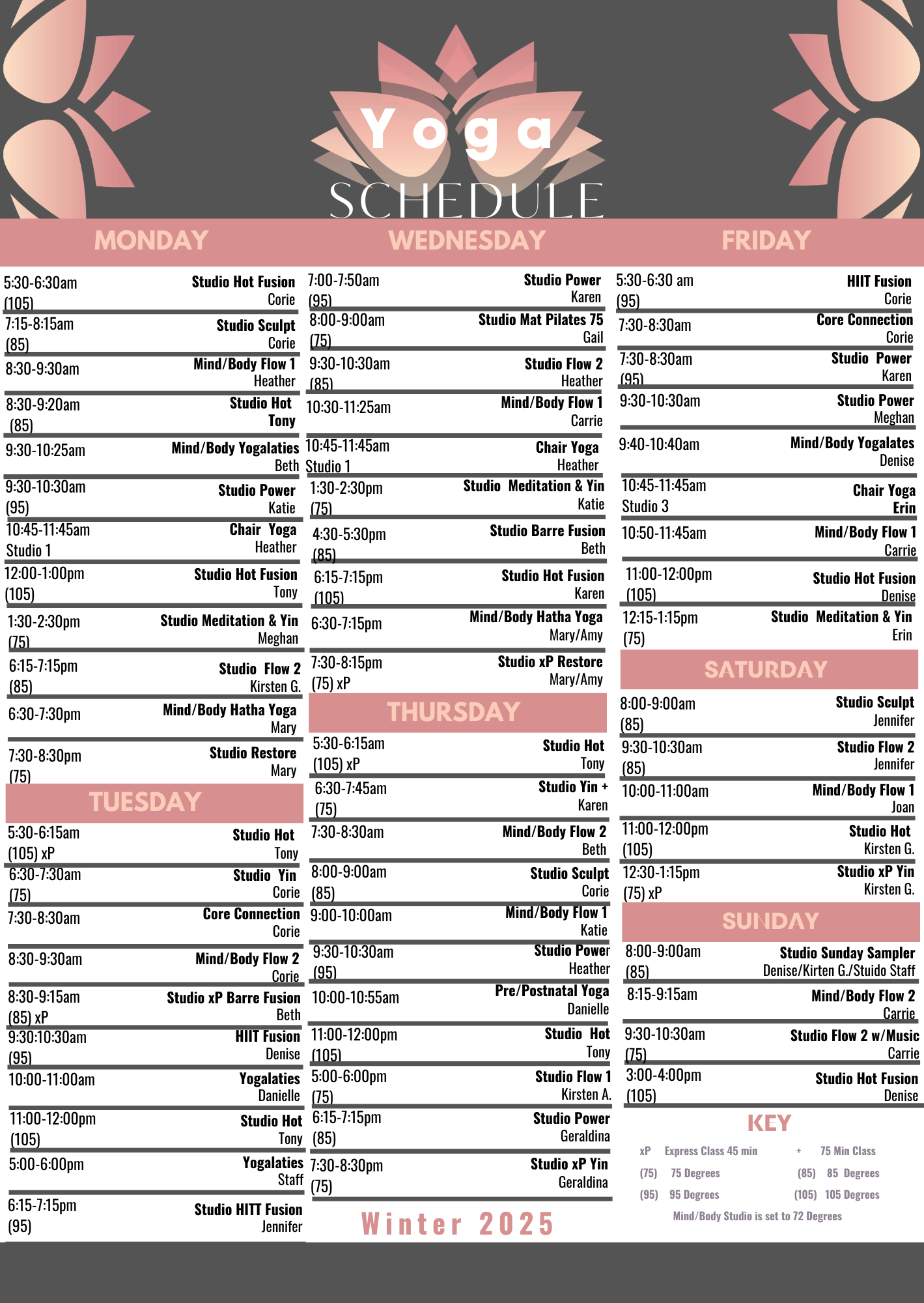 Wheaton Sport Center Winter Yoga Schedule 3125