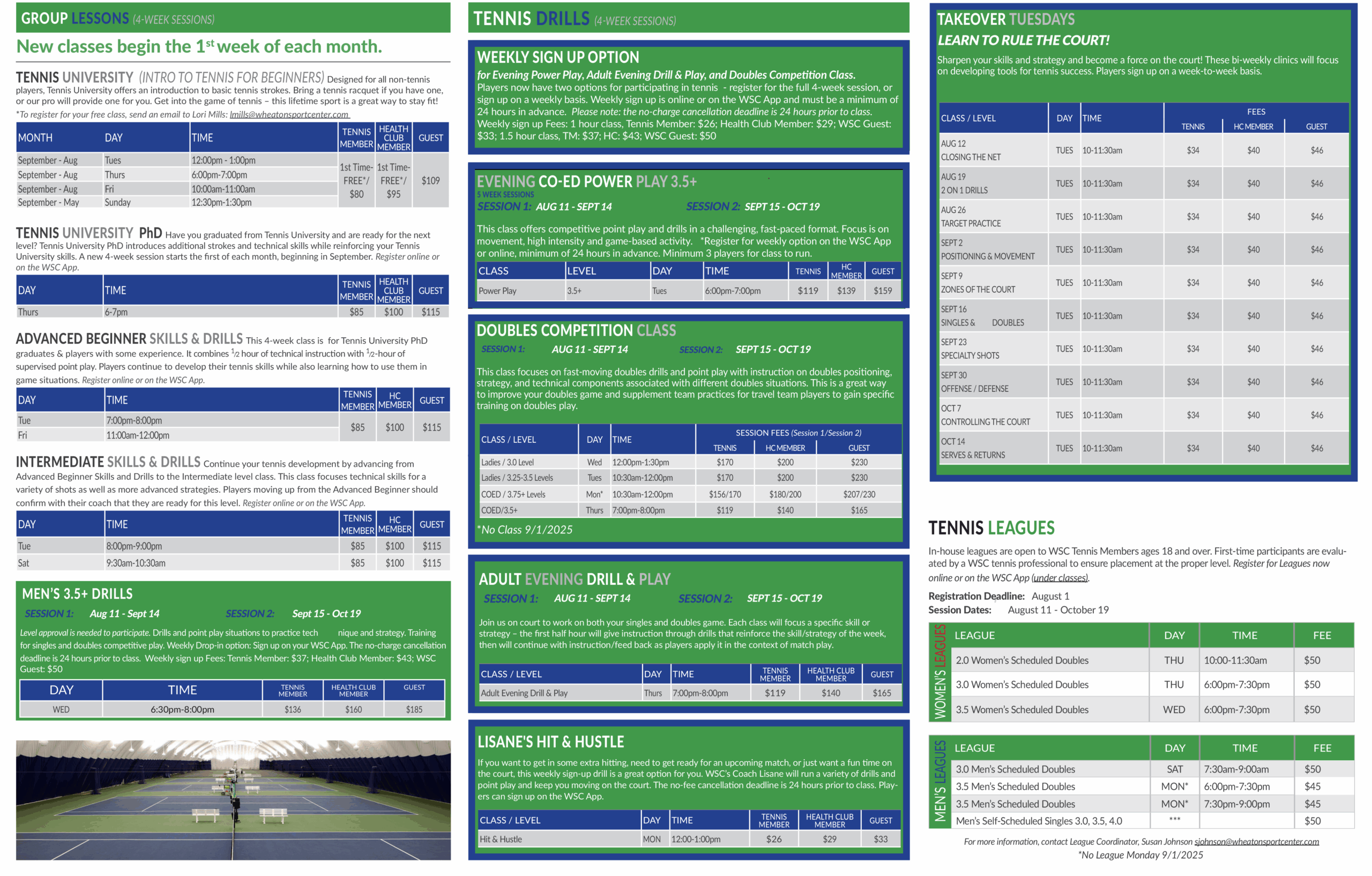 Wheaton Sport Center 2025 Adult Tennis - Fall