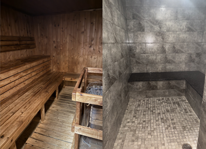 Wheaton Sport Center steam room and sauna