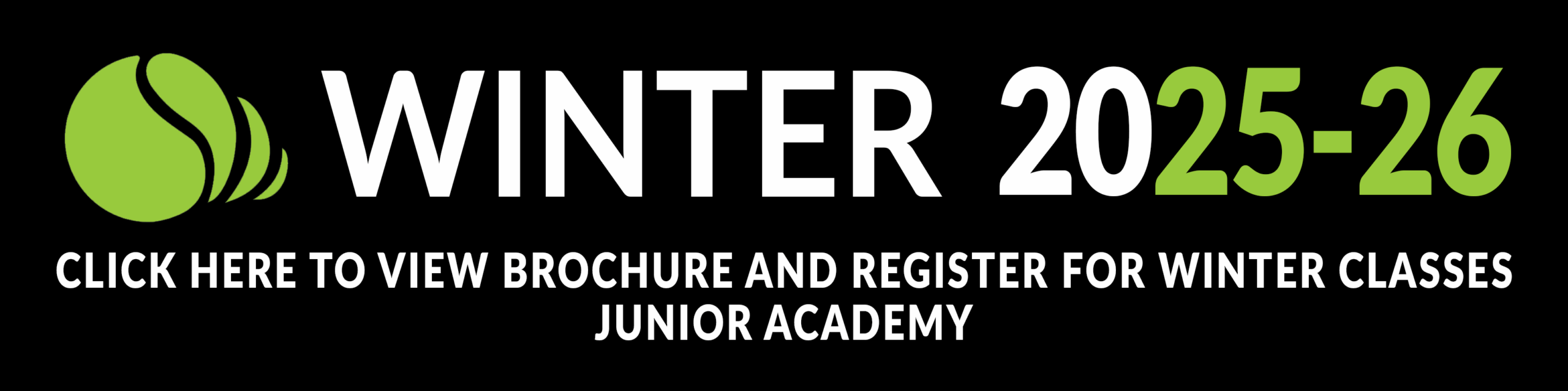 Wheaton Sport Center 2025 Junior academy tennis winter header