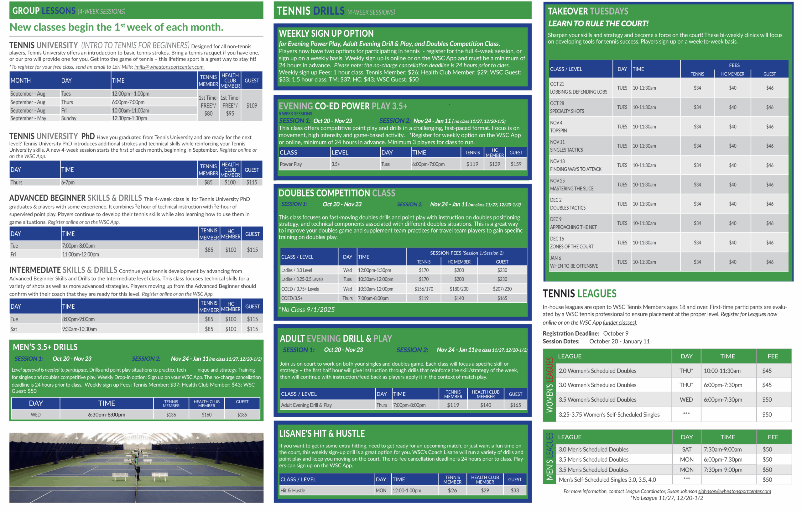 Wheaton Sport Center Adult Tennis - Winter 1 9.19