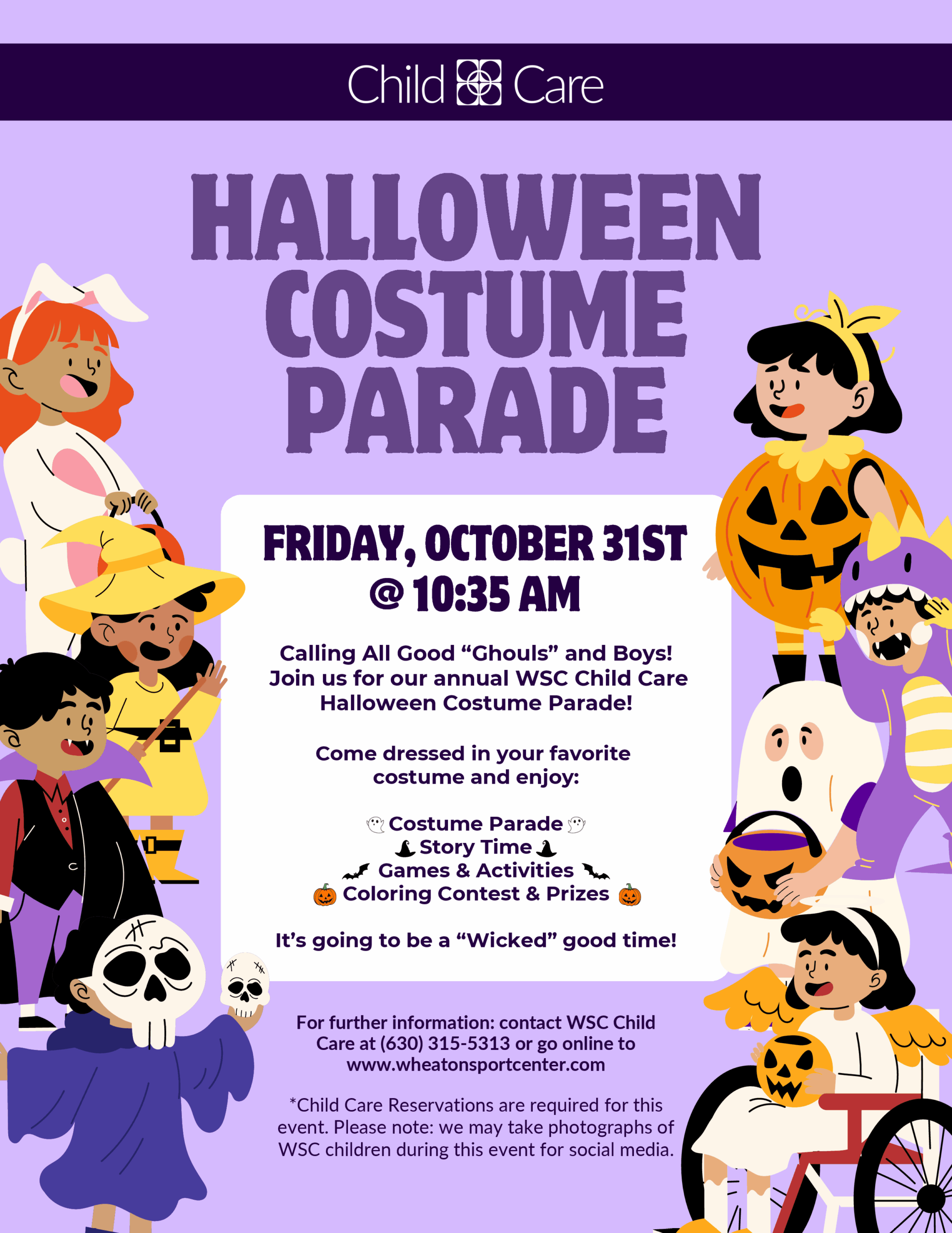 Wheaton Sport Center Child Care Halloween Costume Parade