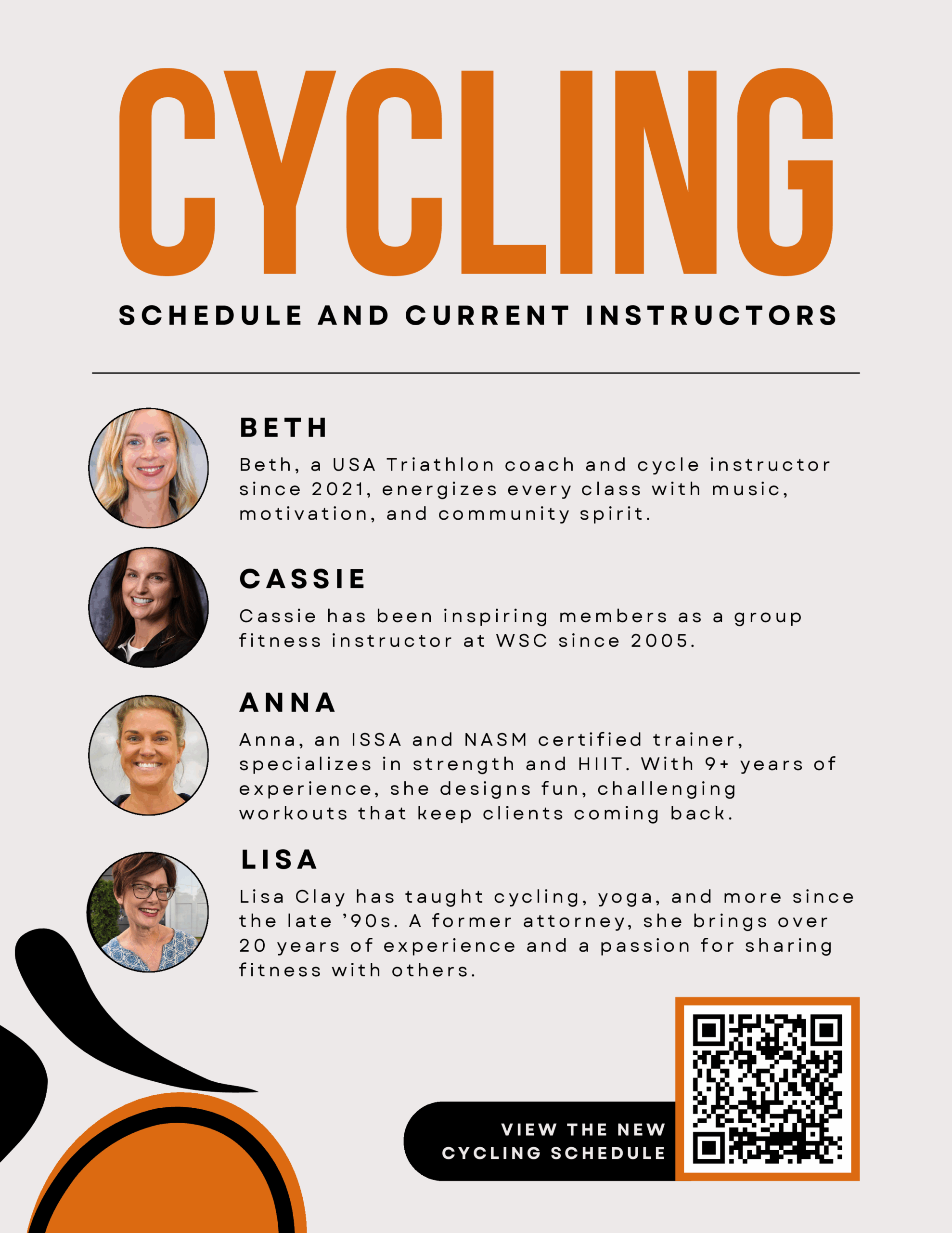 Wheaton Sport Center Group Fitness Cycle Instructors
