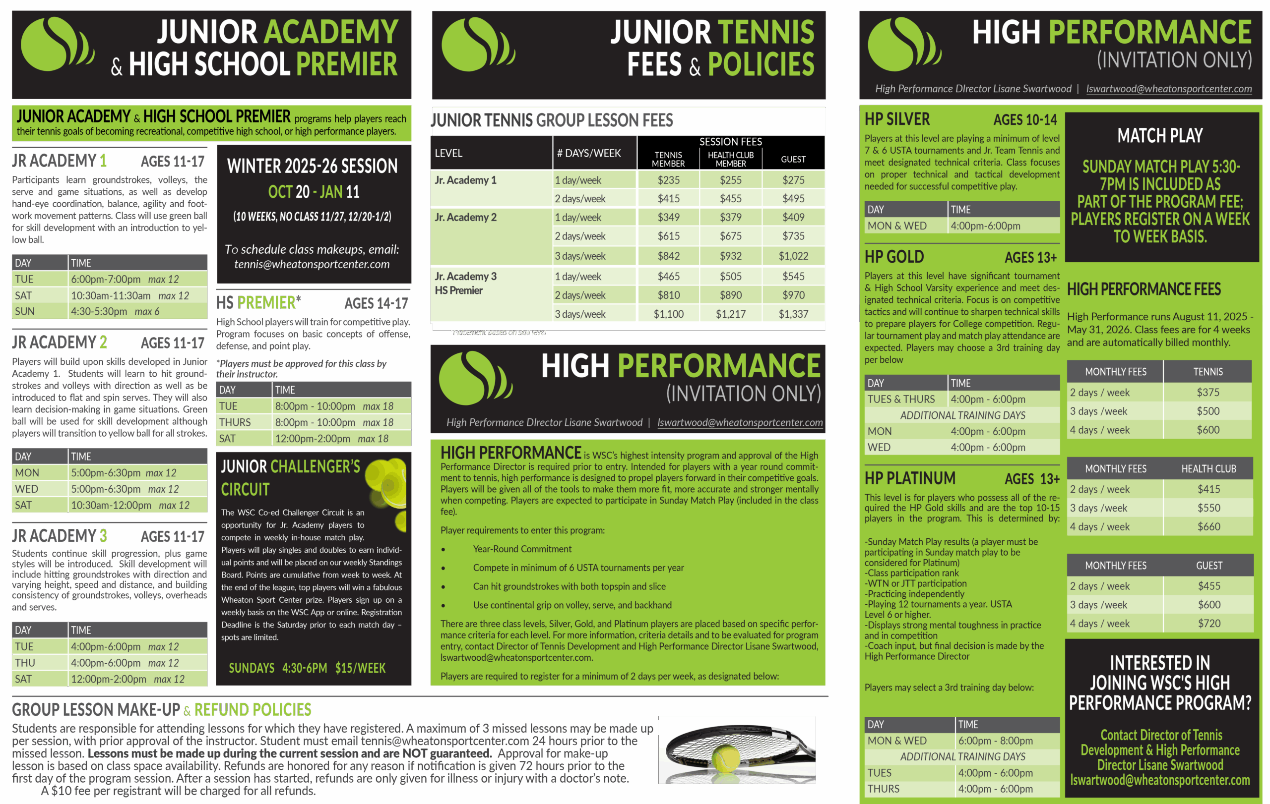 Wheaton Sport Center Junior Tennis Winter 1-2