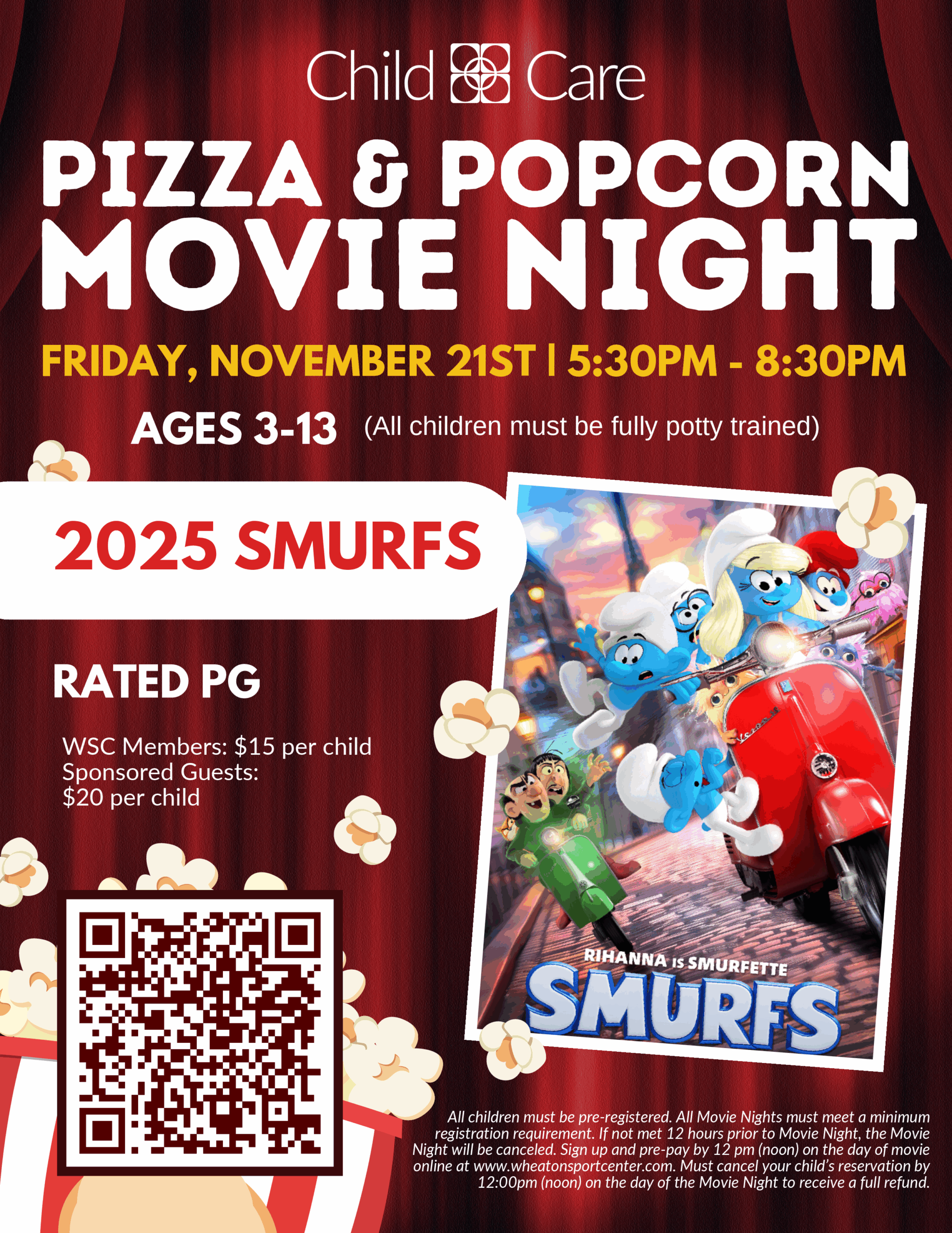 Wheaton Sport Center Child Care Movie Night Nov 21