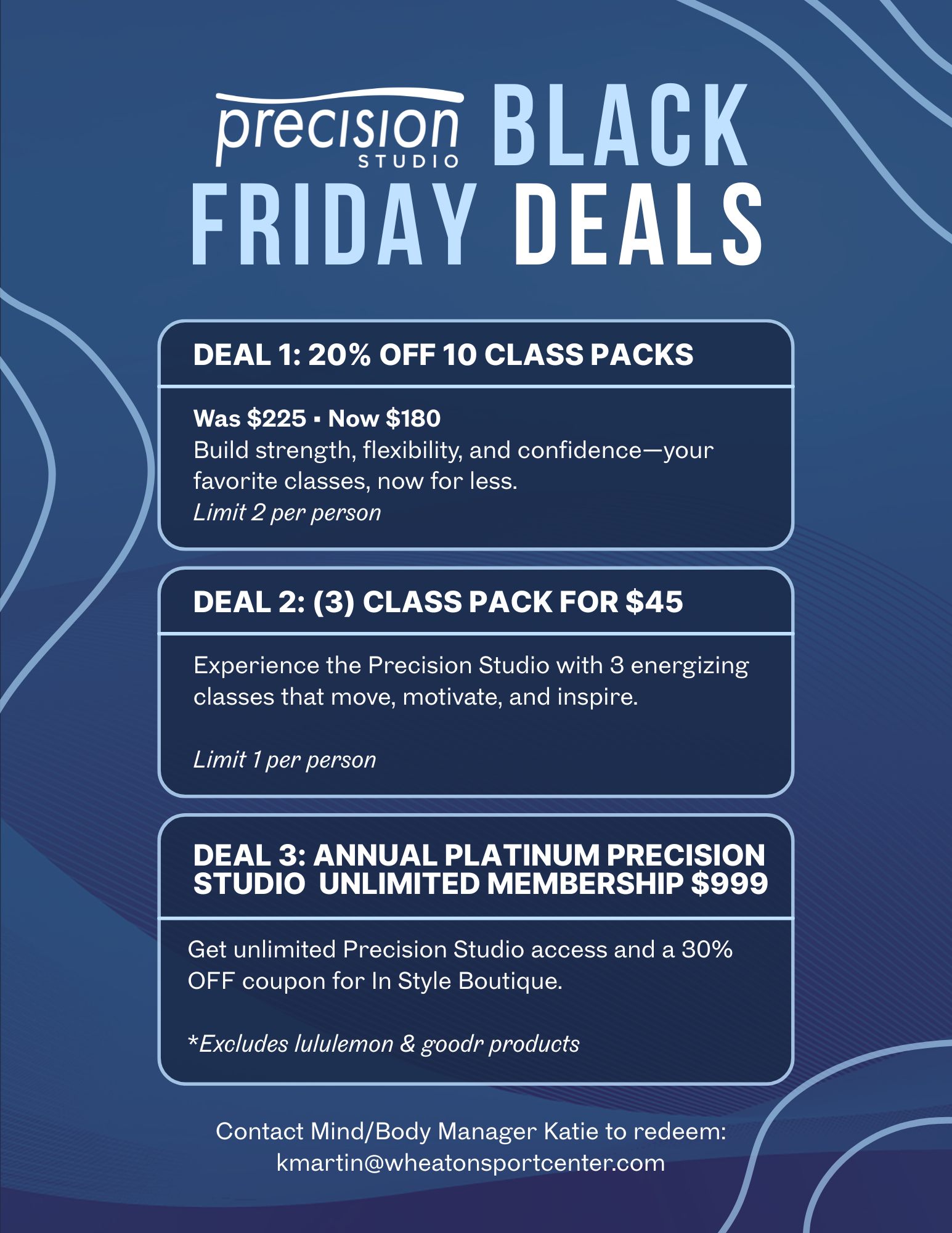 Wheaton Sport Center Precision Studio Black Friday Deals 2025