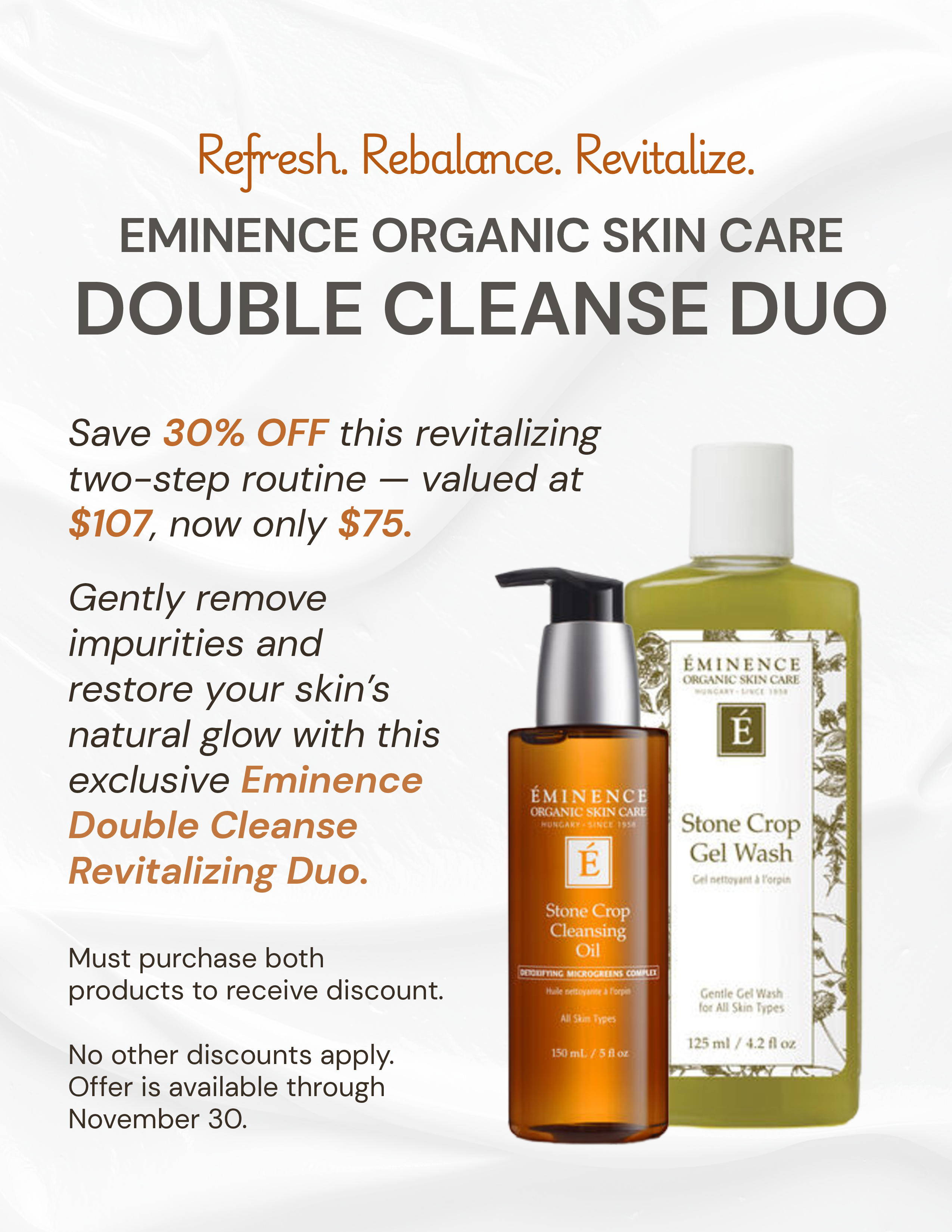 Wheaton Sport Center Spa Promos Eminence Skin Care Nov