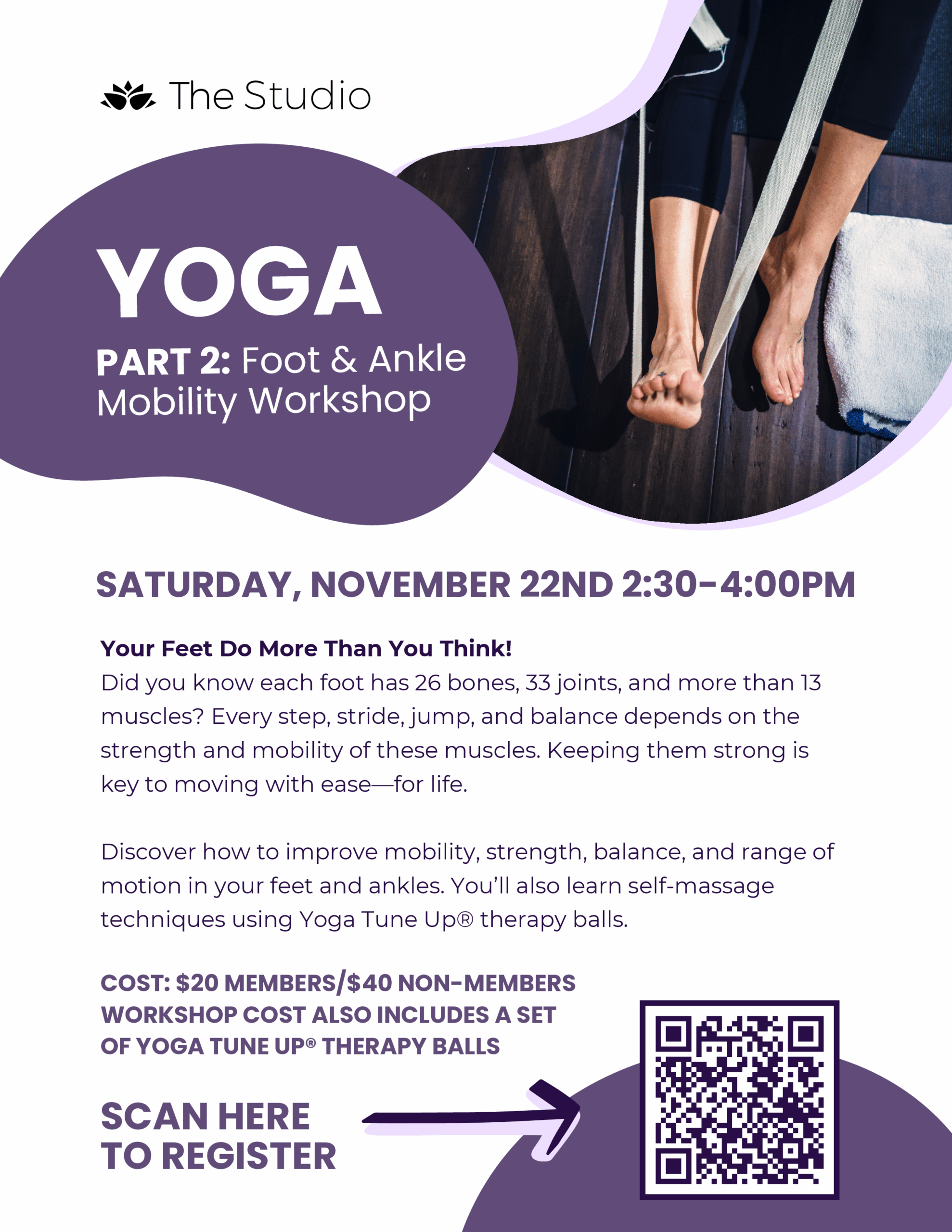 Wheaton Sport Center The Studio Promos Nov Foot and Ankle Workshop