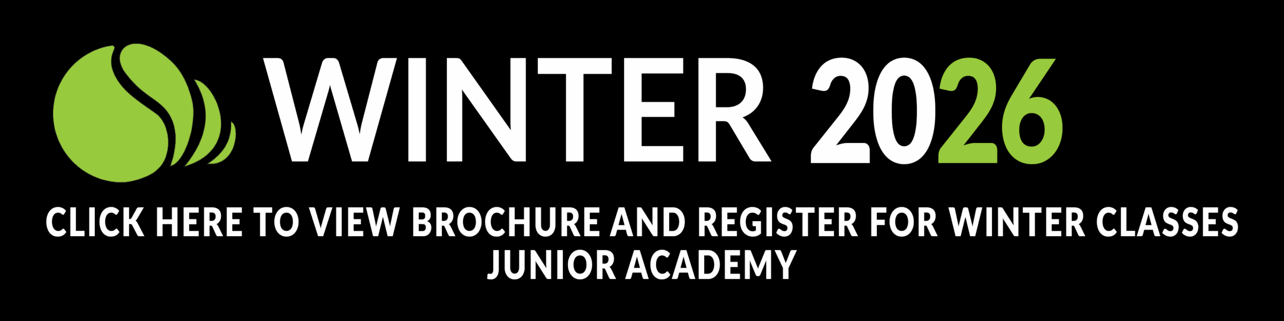 Wheaton Sport Center 2026 Junior academy tennis winter header