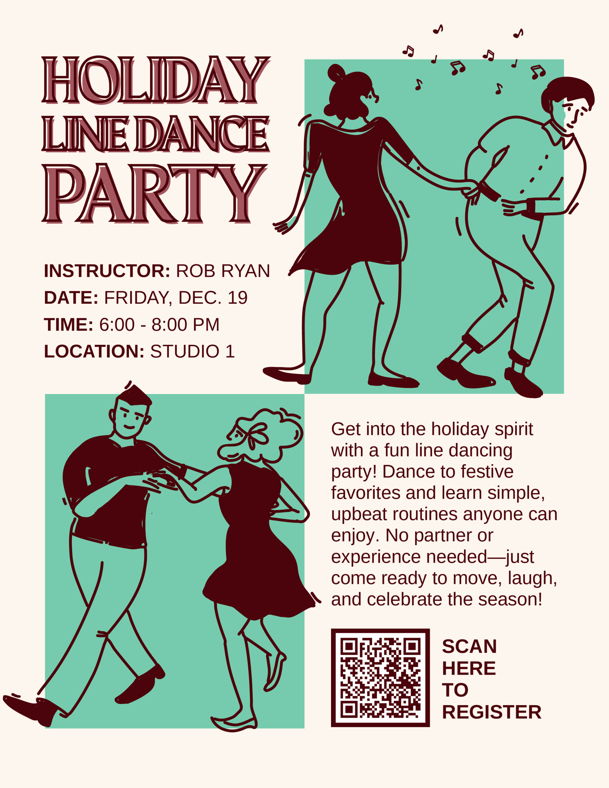 Wheaton Sport Center Group Fitness Promo Dec Holiday Line Dancing