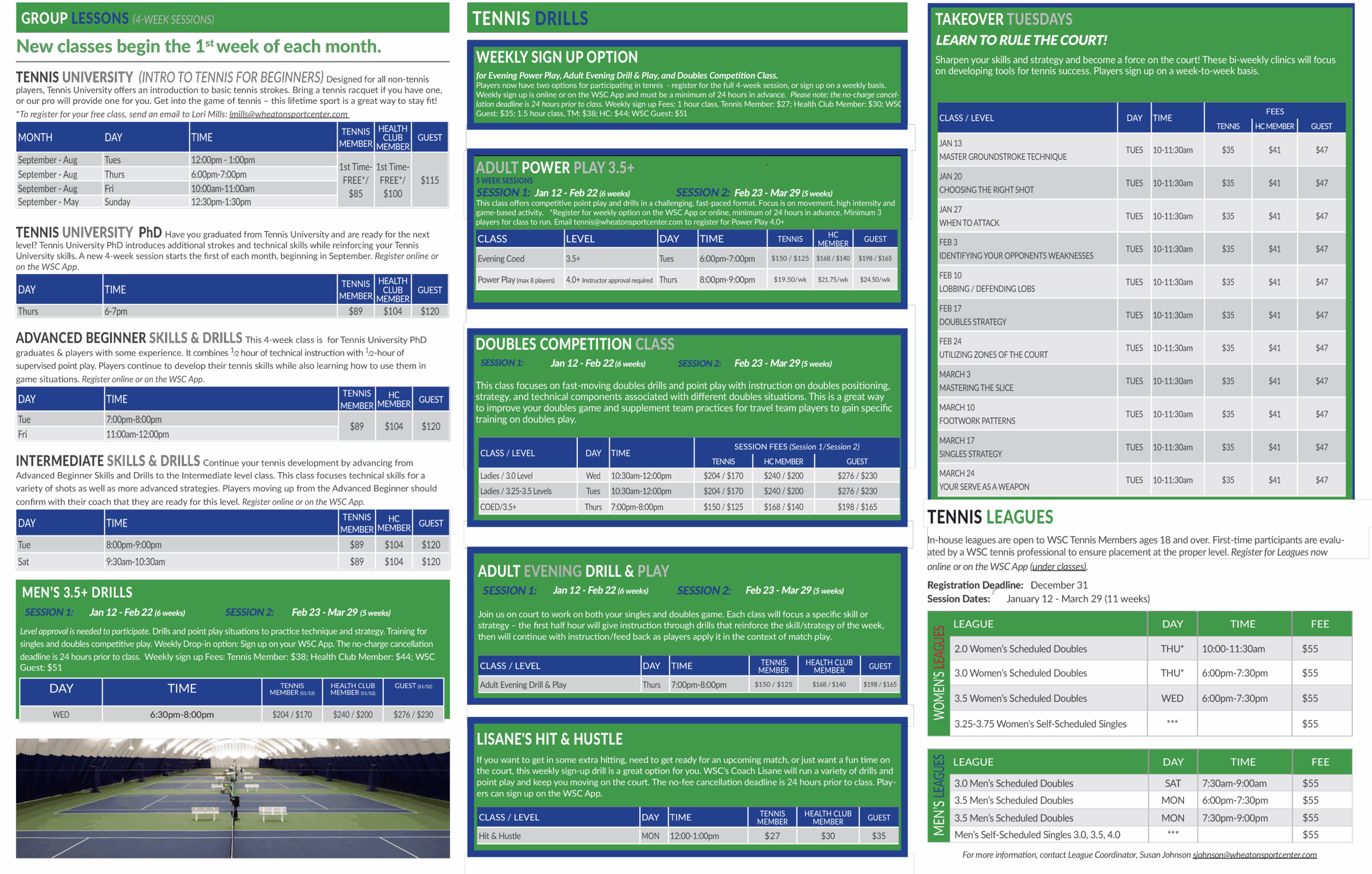 Wheaton Sport Center Adult Tennis - Winter 1 9.19