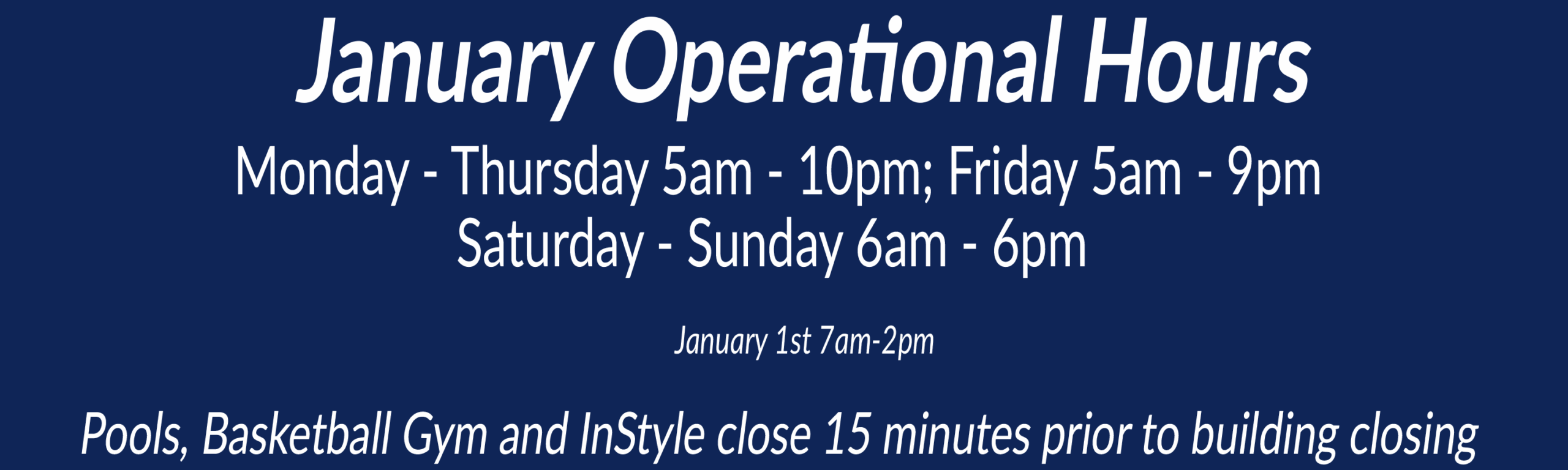 Wheaton Sport Center Club Operational Hours