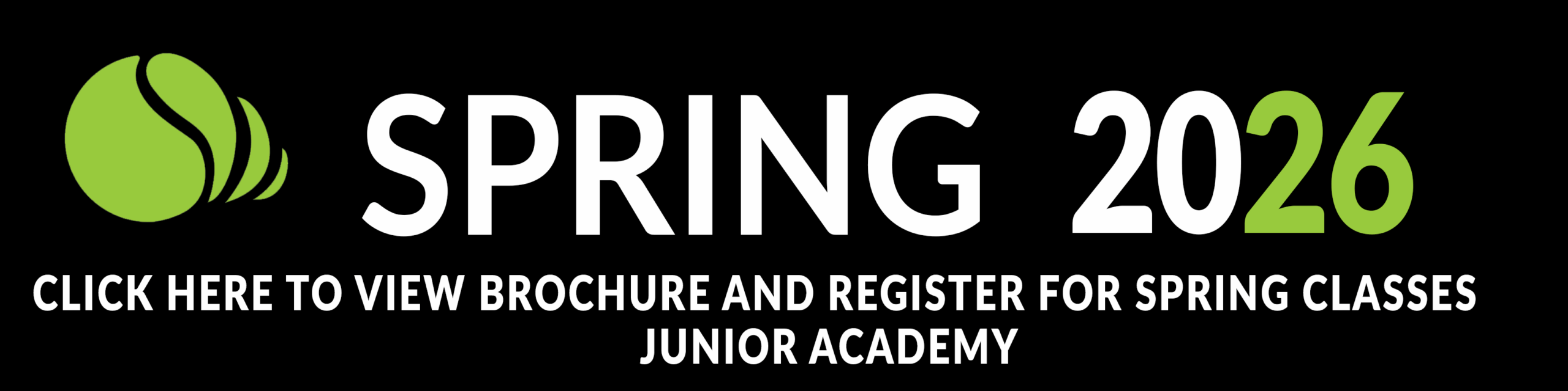 Wheaton Sport Center Junior Academy tennis SPRING 26 header