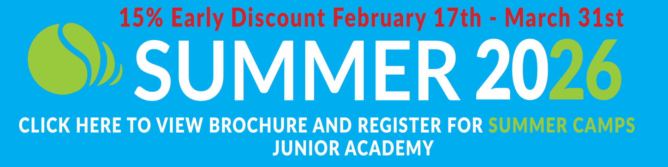 Wheaton Sport Center Junior academy tennis SUMMER header