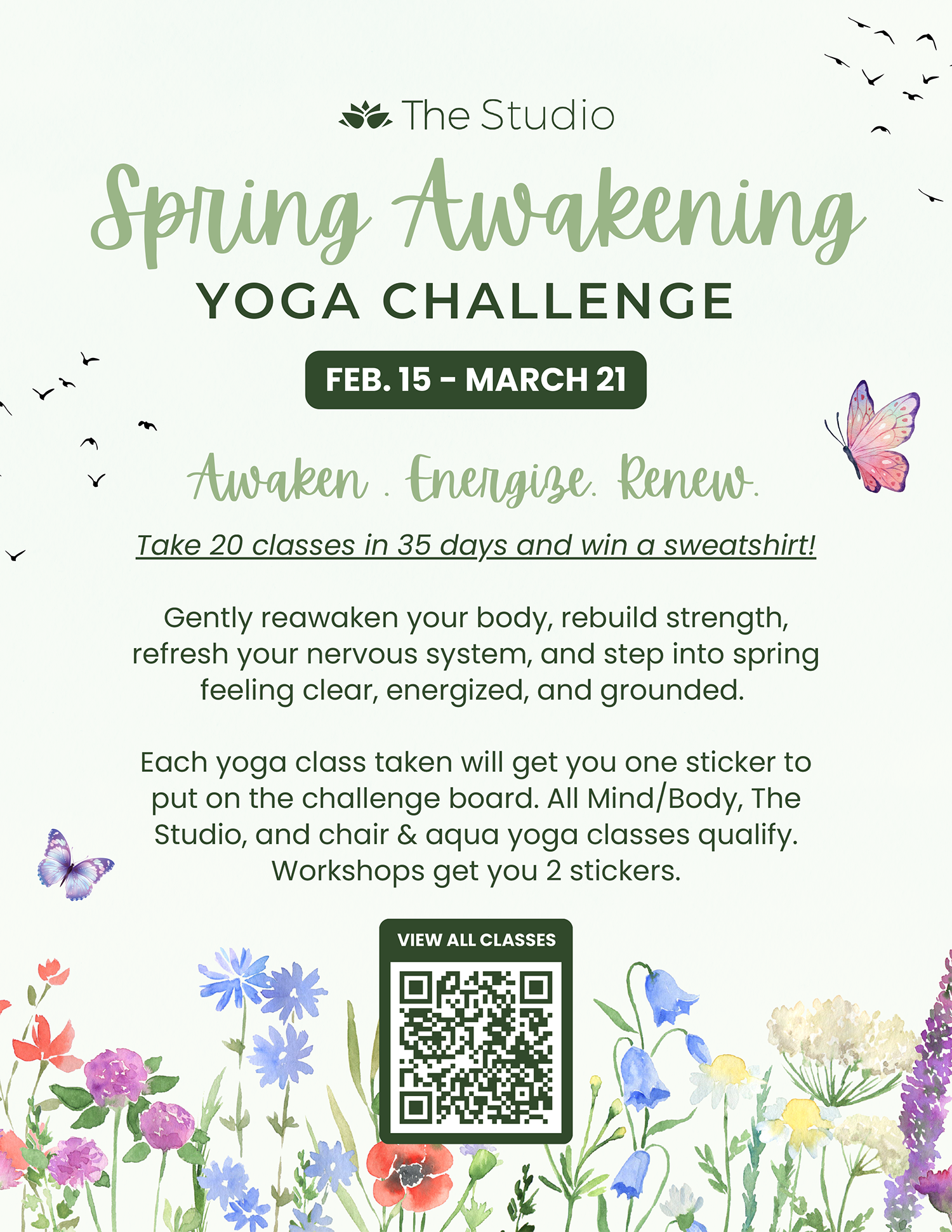 Wheaton Sport Center The Studio Spring Awakening Yoga Challenge Feb 15