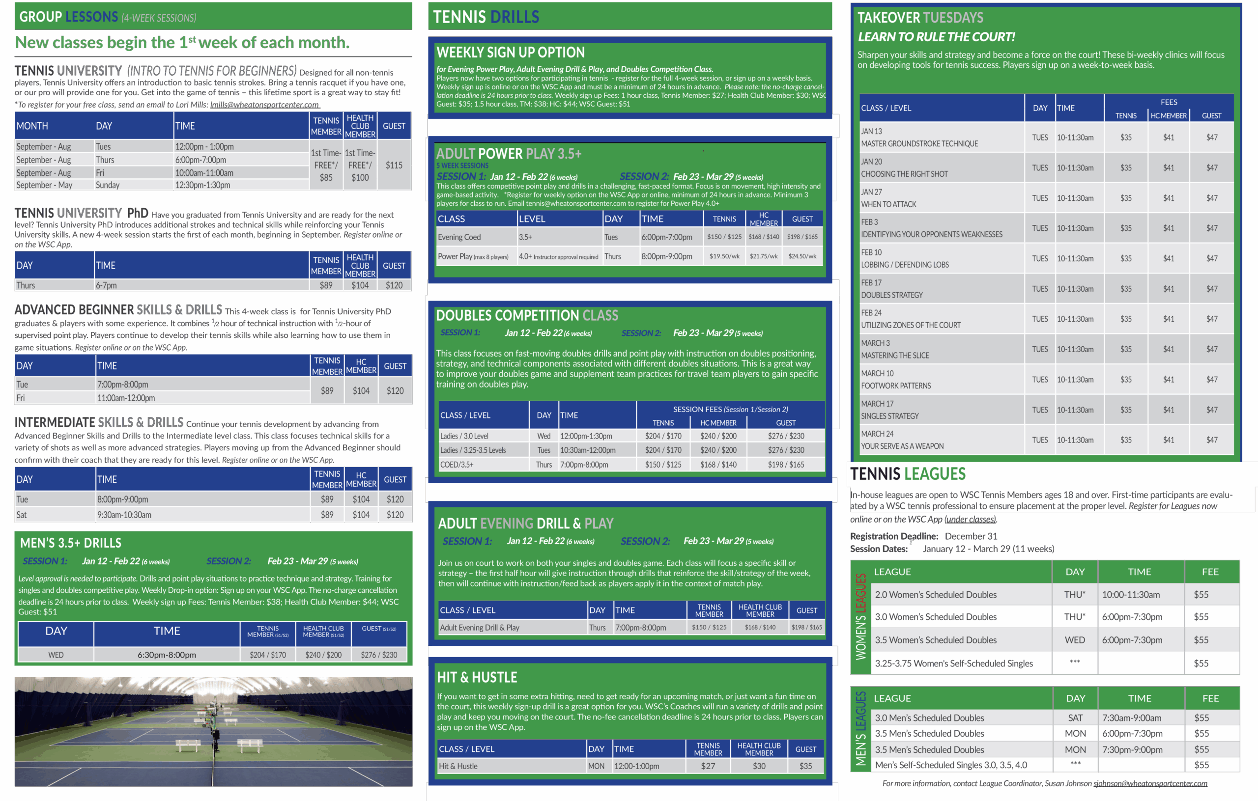 Wheaton Sport Center Adult Tennis - Winter 1 9.19