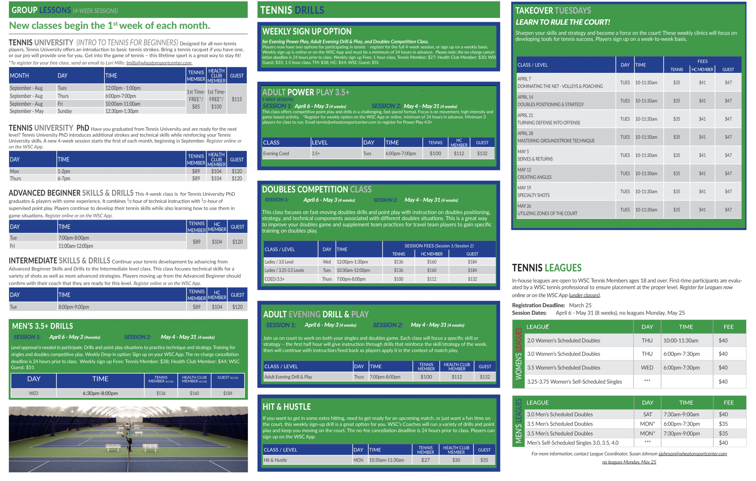 Wheaton Sport Center Adult Tennis - Spring 2026