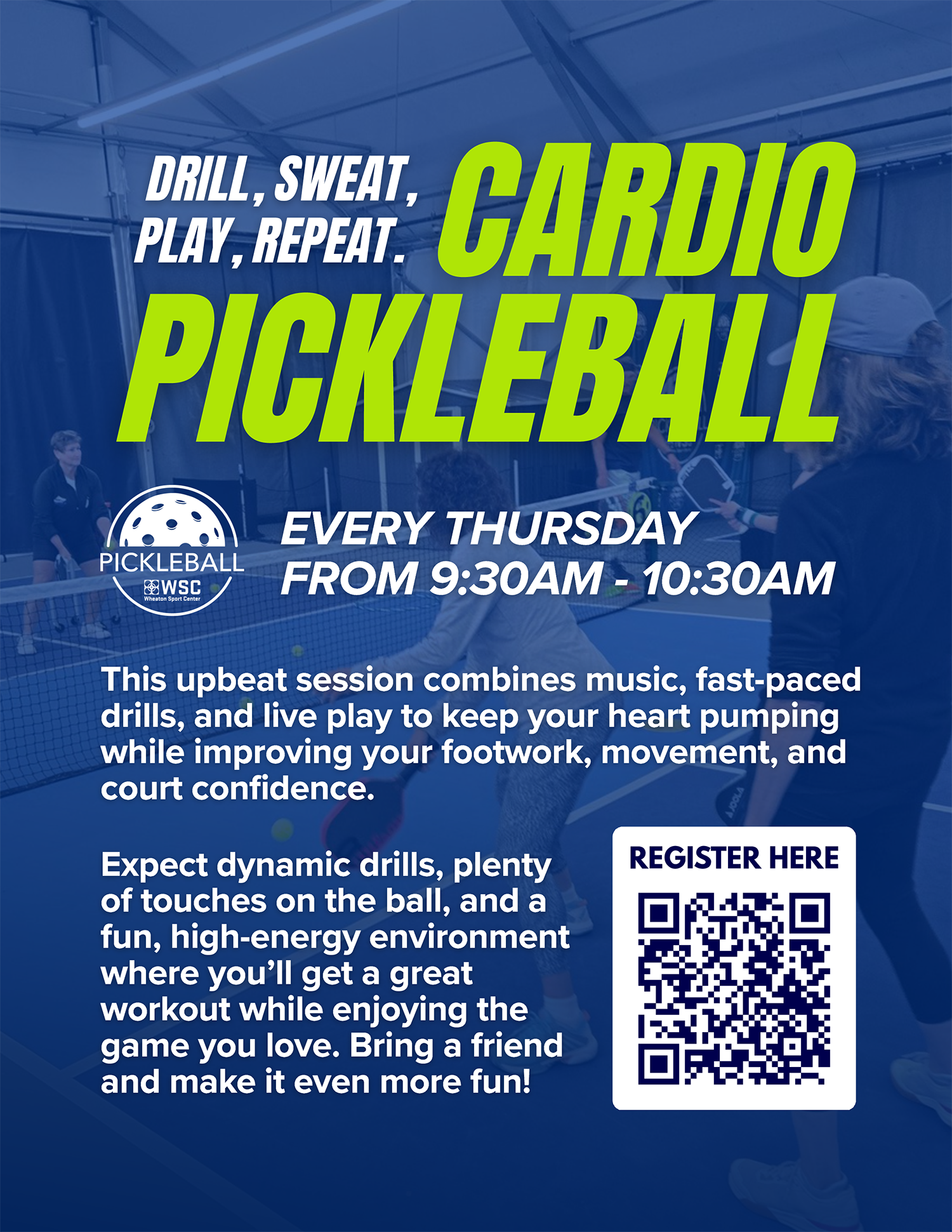 Wheaton Sport Center Pickleball April Cardio Pickleball