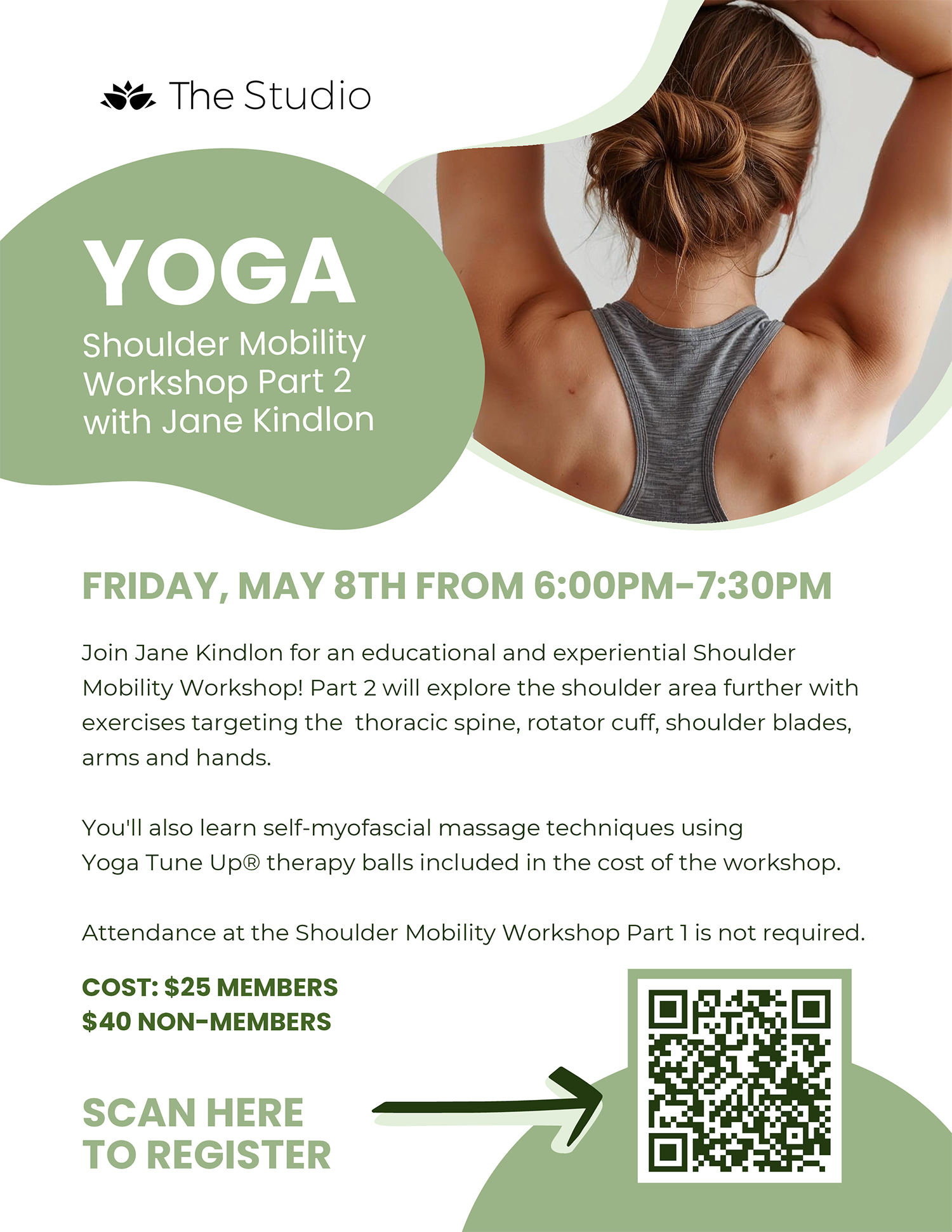Wheaton Sport Center Yoga Shoulder Workshop May 8