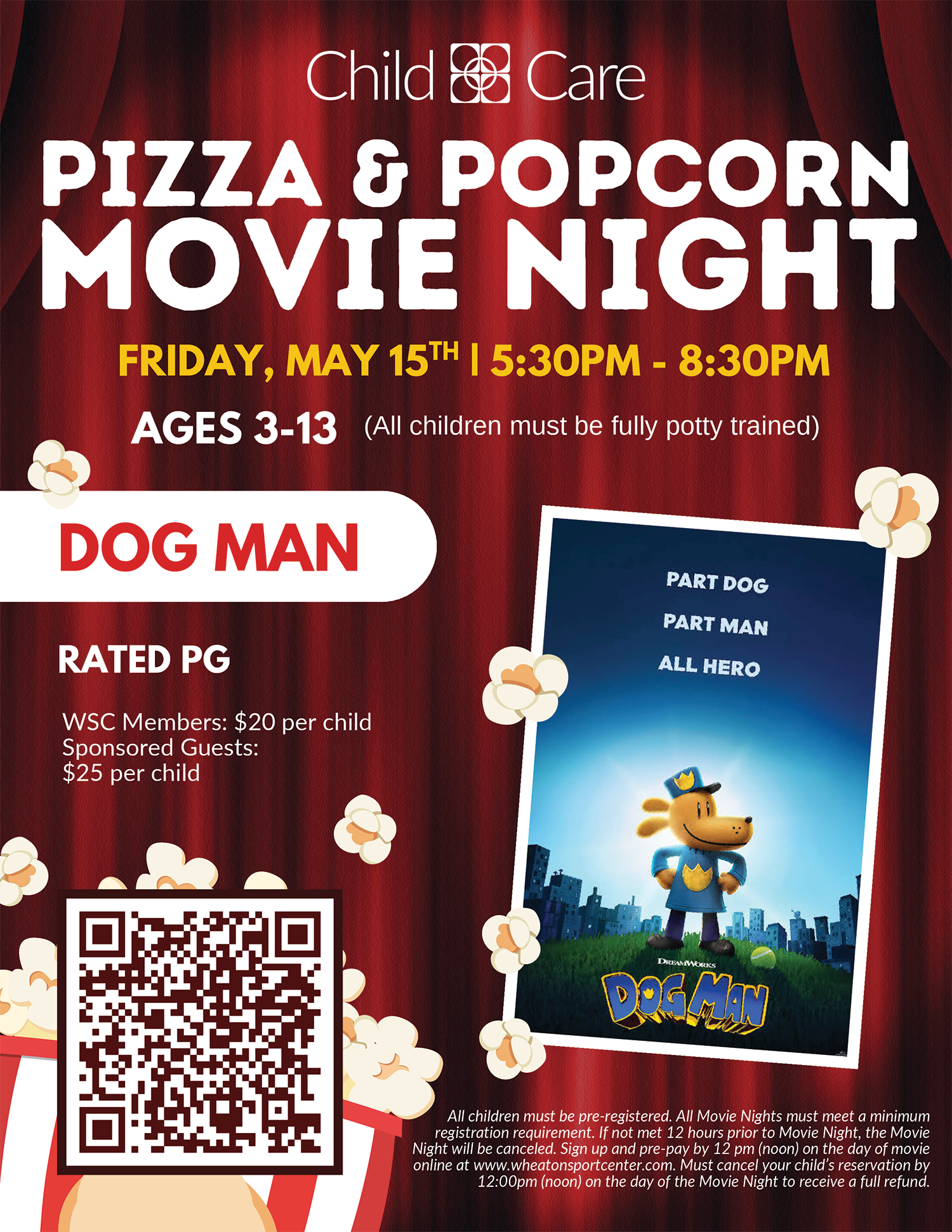 Wheaton Sport Center Child Care May 15 Dog Man Movie