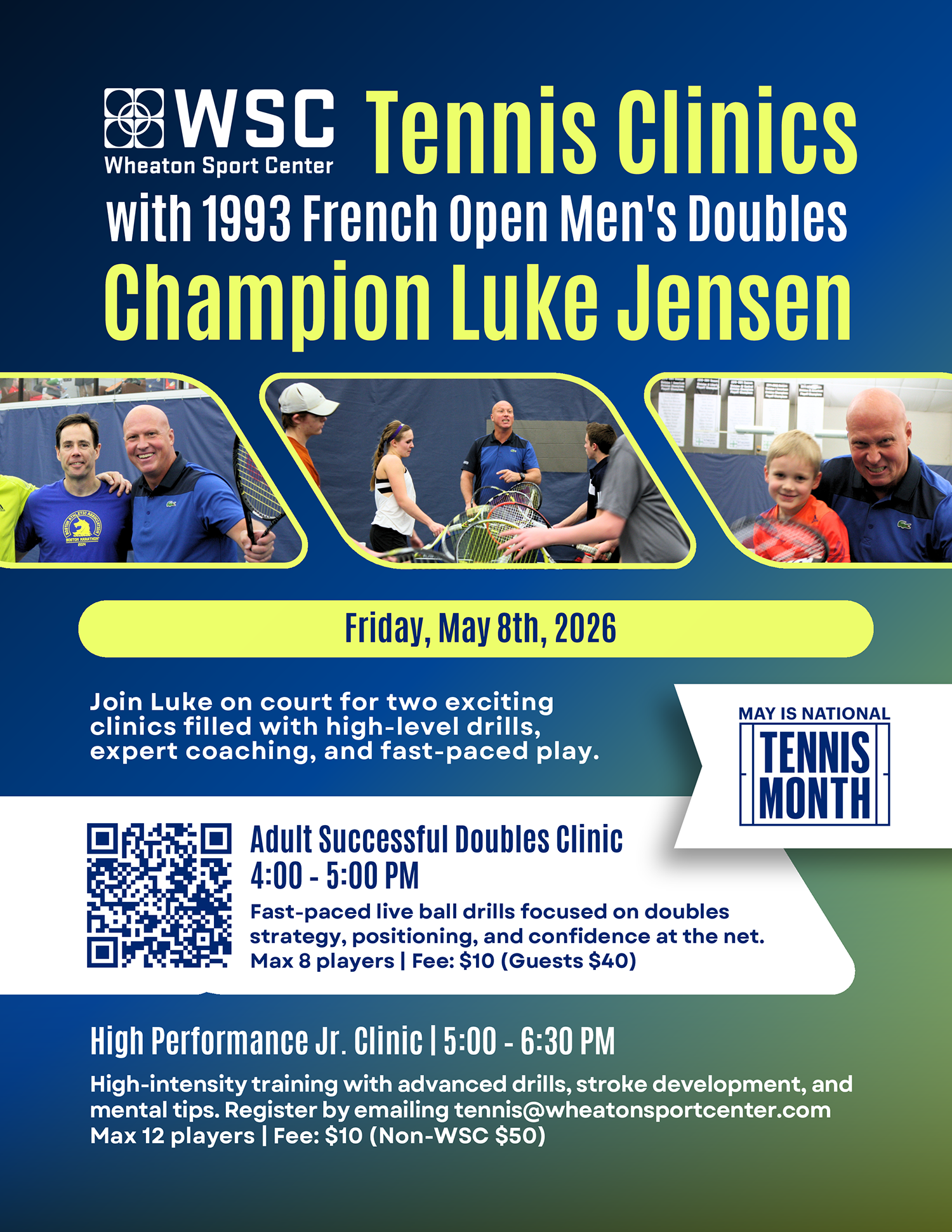 Wheaton Sport Center May is National Tennis Month Luke Jenson