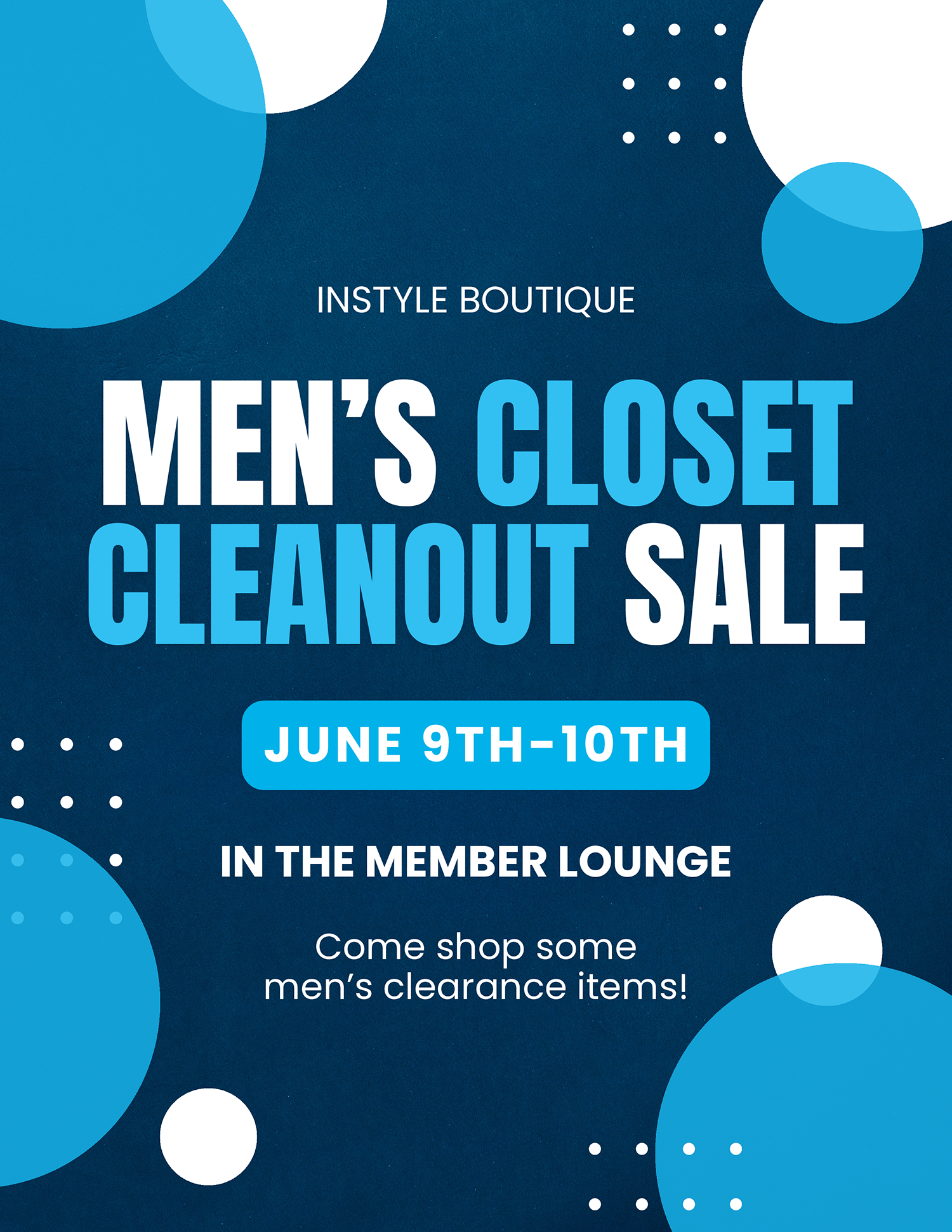 Wheaton Sport Cener InStyle Boutique Mens Closet Cleanout