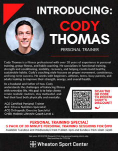 Wheaton Sport Center Fitness Cody Thomas July