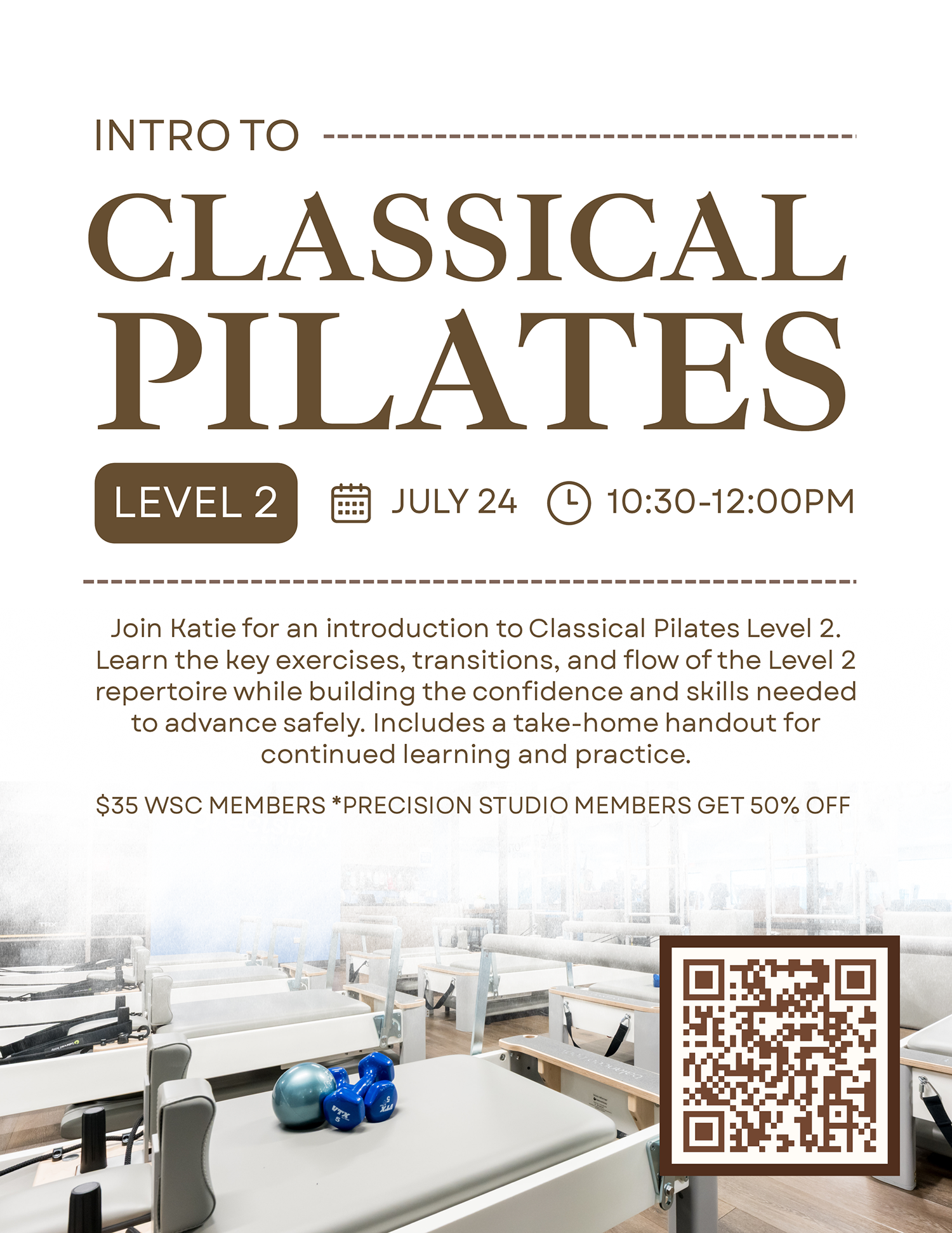 Wheaton Sport Center Pilates Classical Pilates Level 2 July