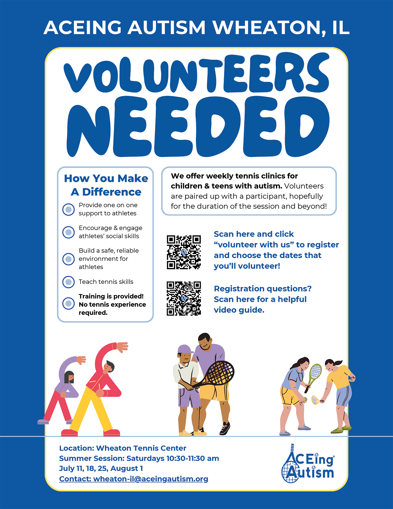 Wheaton Sport Center Aceing Autism Wheaton Participant Flyer Summer 2026