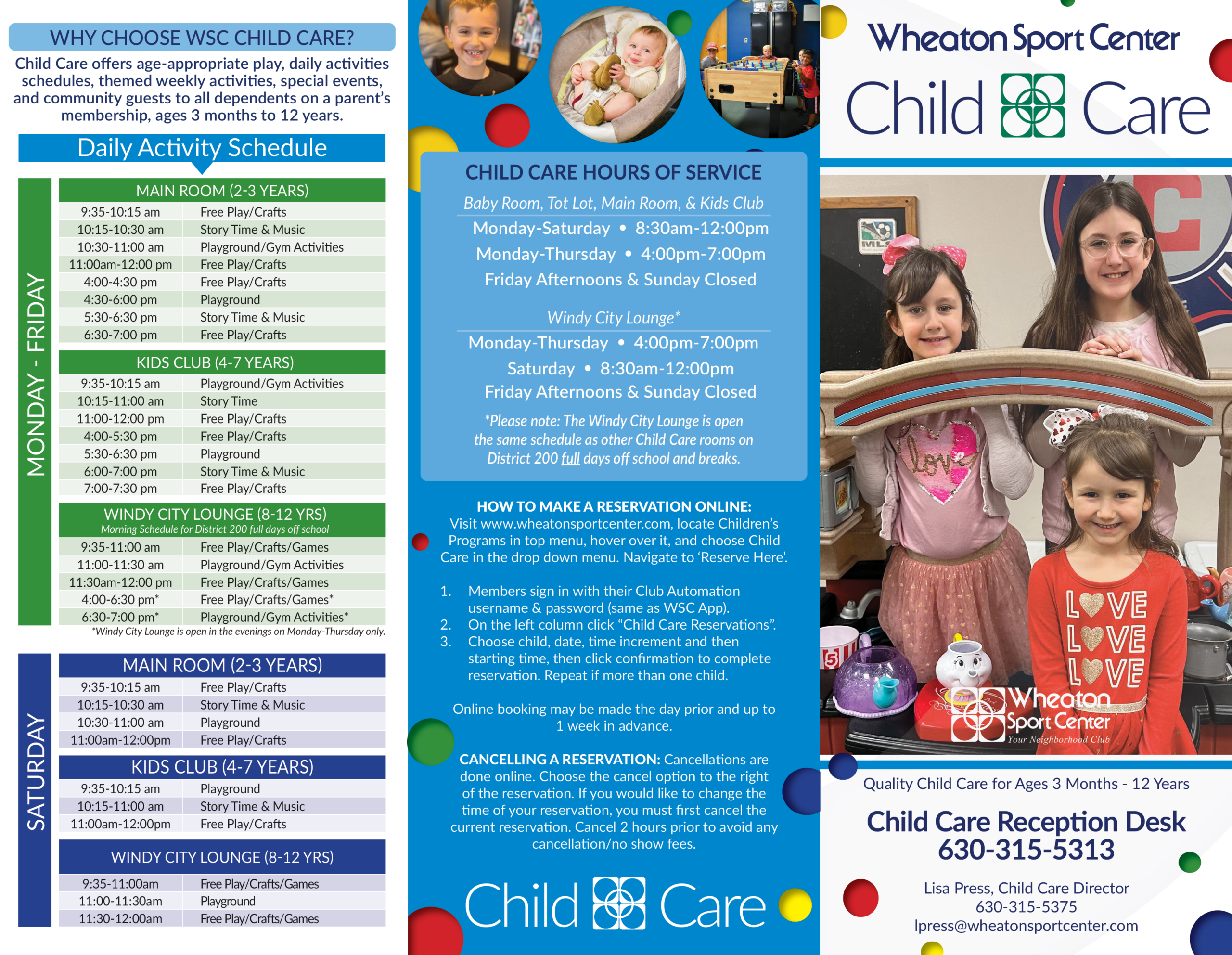 Wheaton Sport Center Child Care Brochure 8.2026