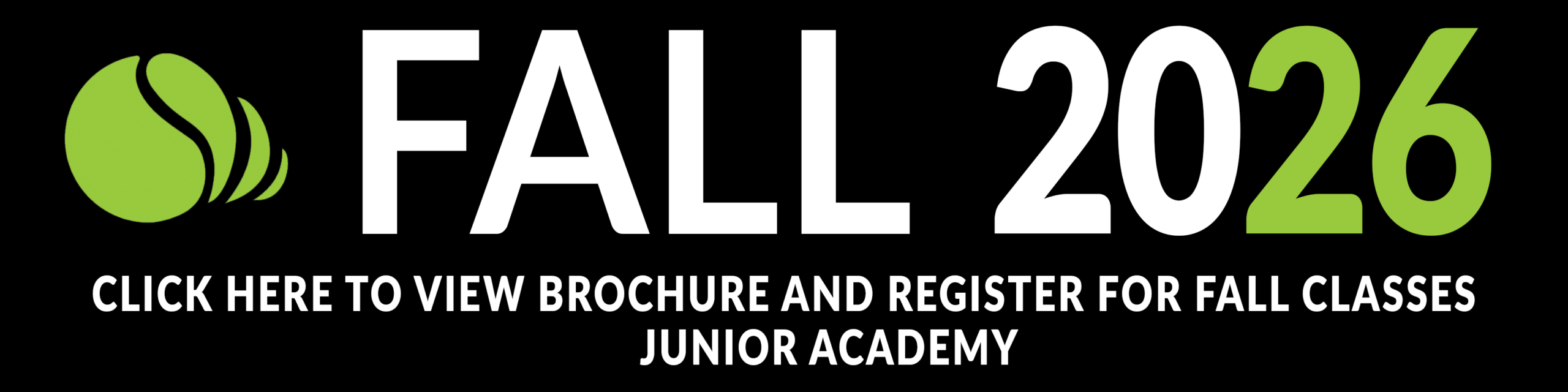 Wheaton Sport Center Junior academy tennis fall header 2026