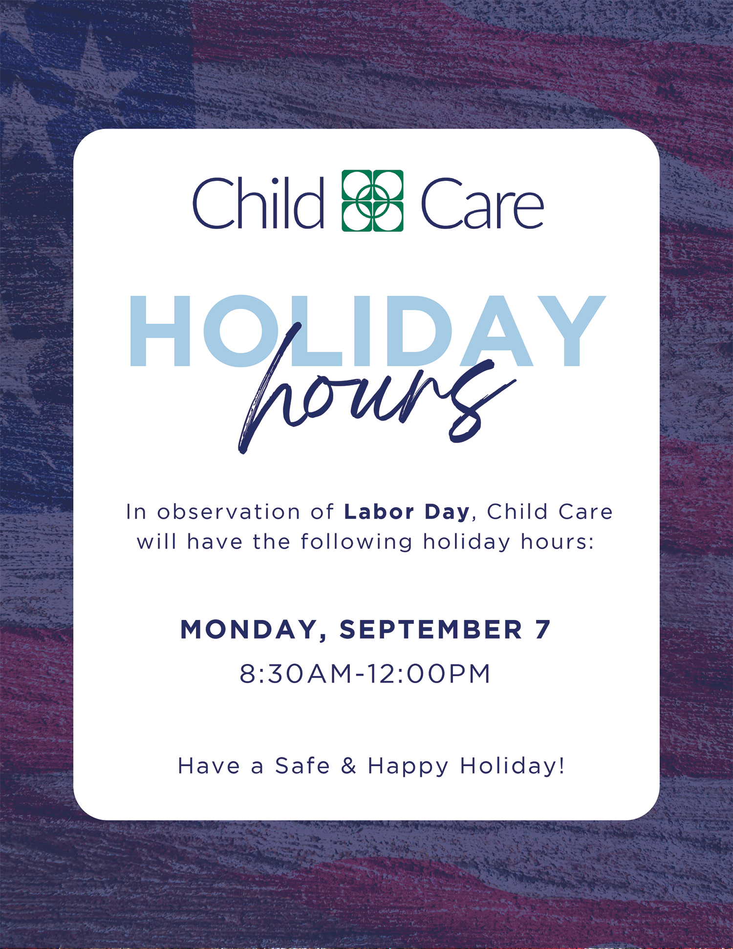 Wheaton Sport Center Child Care Labor Day Hours Sept 2026